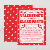 ハート ハッピー バレンタインデー モダン ラブ パターン 招待状 (正面/裏面)