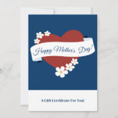 ハート ハッピー マザーズデイ バナー ギフト 証明書 (正面)