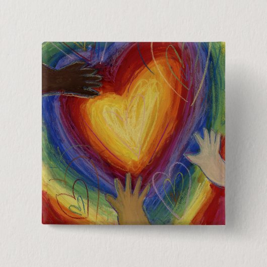 ハート&ハンズダイバーシティラブラペルピンボタン 缶バッジ (正面)