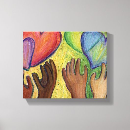 ハート&ハンズダイバーシティ絵画ズキャンバスアートプリント キャンバスプリント (正面)