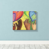 ハート&ハンズダイバーシティ絵画ズキャンバスアートプリント キャンバスプリント (インサイチュ (ウッドフロア))