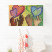 ハート&ハンズラブダイバーシティアートカスタムバナー 横断幕 (インサイチュ)