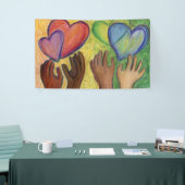 ハート&ハンズラブダイバーシティアートカスタムバナー 横断幕 (トレードショー)