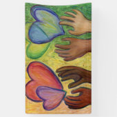 ハート&ハンズラブダイバーシティアートカスタムバナー 横断幕 (縦)