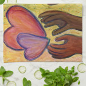 ハート&ハンズラブダイバーシティアートキッチンタオル キッチンタオル (折り畳み)