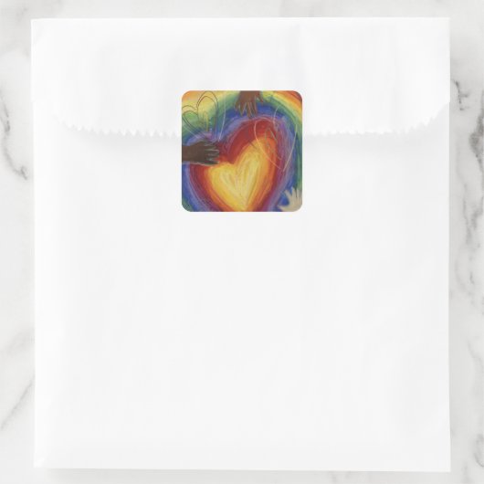 ハート&ハンズラブダイバーシティアートデカールシール スクエアシール (バッグ)