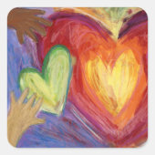 ハート&ハンズラブダイバーシティアートデカールシール スクエアシール (正面)