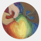 ハート&ハンズラブダイバーシティアートデカールシール ラウンドシール (正面)