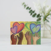 ハート&ハンズラブダイバーシティカスタムアートポストカード ポストカード (スタンド正面)