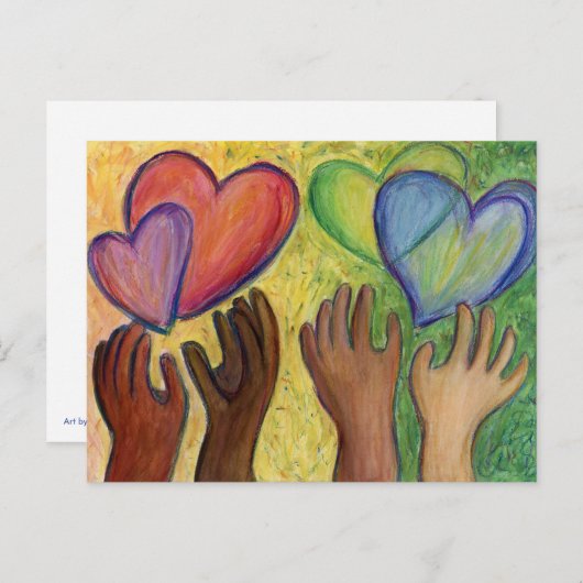 ハート&ハンズラブダイバーシティカスタムアートポストカード ポストカード (正面/裏面)