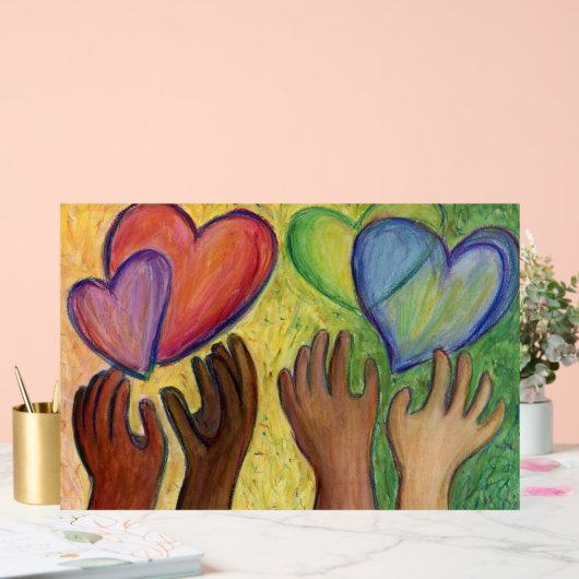 ハート&ハンズラブ絵画ズDEIアートプリントサイン アクリルサイン (ウェディング)