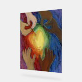 ハート&ハンズラブ絵画ズDEIアートプリントサイン アクリルサイン (傾斜)