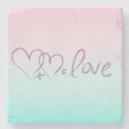 ハート+ハート=愛 ストーンコースター