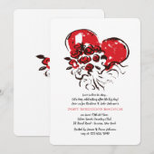 ハート·バラズ·ポス結婚ト·ブランチ·招待状 招待状 (正面/裏面)