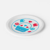 ハート、バルーン、ハートバスケット ペーパープレート (アングル)