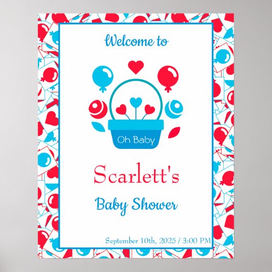 ハート、バルーン、ハートバスケット ポスター (正面)