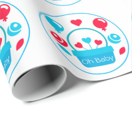 ハート、バルーン、ハートバスケット ラッピングペーパー