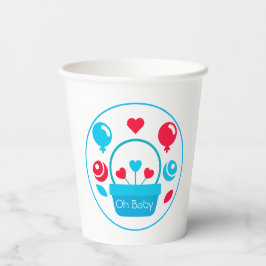 ハート、バルーン、ハートバスケット 紙コップ