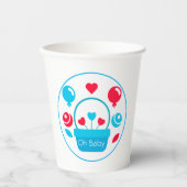 ハート、バルーン、ハートバスケット 紙コップ (正面)