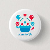 ハート、バルーン、ハートバスケット 缶バッジ (正面)