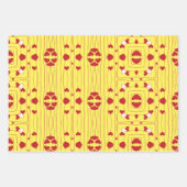 ハート – バレンタインの包装紙- 3のセット ラッピングペーパーシート (正面2)