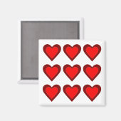 ハート バレンタインデー ラブ 赤 ウェディング マグネット (正面/裏面)