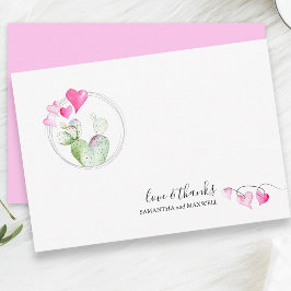 ハート バレンタインデー 感謝カード サボテン ノートカード
