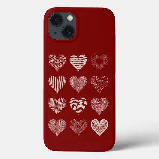 ハート バレンタインデー 9つのハート バレンタイン ラブ Case-Mate iPhoneケース (裏面)