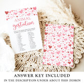 ハート バレンタイン ベイビー シャワー 動物 妊娠 ゲーム 招待状