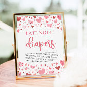 ハート バレンタイン 深夜おむつ ベビーシャワー ポスター