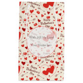 ハート(バレンタ赤と白イン) スモールペーパーバッグ (正面)