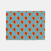 ハート、パターン フリースブランケット (正面(横))