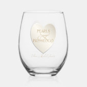 ハート＆パールズ プロセッコ シック ブライダル シャワー ステムなしワイングラス (裏面)
