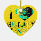 ハート・ヒラリークリントン:グラフィティ・エクスプレッション・アート セラミックオーナメント (正面)