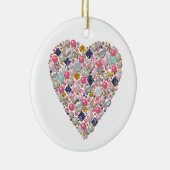 ハート,ビーズ,ハート セラミックオーナメント (右)