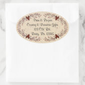 ハート&ピップベリーオーバルステッカー 楕円形シール (バッグ)