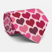 ハート（ピンクと赤） ネクタイ (ロール)