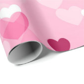 ハート-ピンクの《写真》ぼけ味のハート ラッピングペーパー (ロールコーナー)