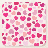 ハート(ピンク) スクエアペーパーコースター (正面)