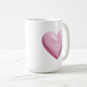 ハート ピンク I LOVE YOU 結婚記念日 コーヒーマグカップ (正面右)