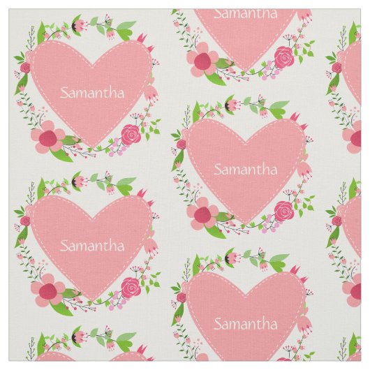 ハート・ファブリック内の名前カスタム ファブリック (見本)