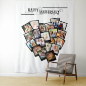 ハート フォト コラージュ ハッピーアニバーサリー 背景 タペストリー (インサイチュ)