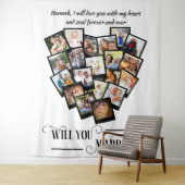 ハート フォト コラージュ ラブ ユー マリー ミー バックドロップ タペストリー (インサイチュ)