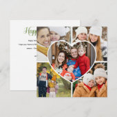 ハート フォト コラージュ 手書き ハッピー ホリデー シーズンカード (正面/裏面)