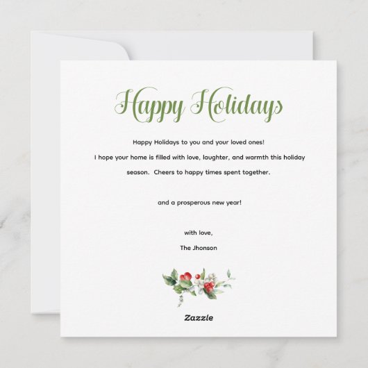 ハート フォト コラージュ 手書き ハッピー ホリデー シーズンカード (裏面)