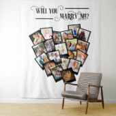 ハート フォト コラージュ 私と結婚してくれますか? 背景 タペストリー (インサイチュ)