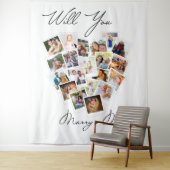 ハート フォト コラージュ 結婚してくれませんか スクリプト タペストリー (インサイチュ)