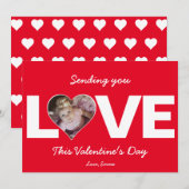 ハート フォト バレンタイン 愛を贈る ホリデー カード (正面/裏面)