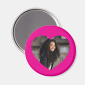 ハート フォト ホット ピンク マグネット (正面/裏面)