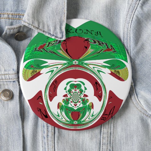 ハート・フラグ - エチオピア愛 | 赤 金 緑 缶バッジ (インサイチュ)